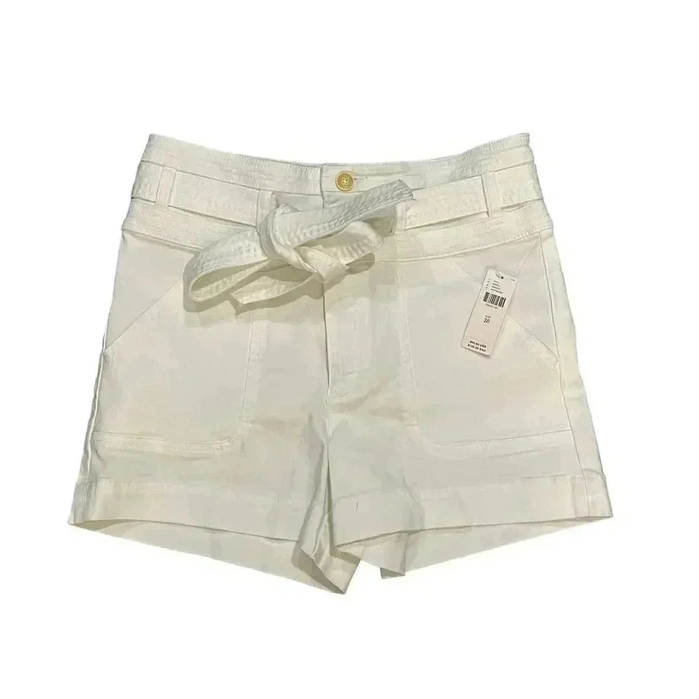 Pilcro and the letterpress white belted palazoo shorts Anthropologie NWT S 28